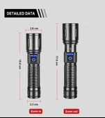 Powerdex PD-4200 Yağmur Suyu Geçirmez 10Watt Süper LED Profesyonel Şarjlı El Feneri thumbnail 5