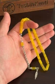 Günlük Kullanım Boy Hareli Sarı Renk Uçak Camı Tesbih - 2