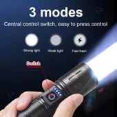 Powerdex PD-4200 Yağmur Suyu Geçirmez 10Watt Süper LED Profesyonel Şarjlı El Feneri thumbnail 2