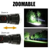 Gold Orion OR-2304-TG Zoomlu Alüminyum Alaşımlı Mıknatıslı Güçlü USB Şarjlı El Feneri thumbnail 2