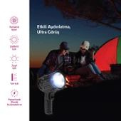 House Pratik HP76 Solar Şarjlı 6 Modlu 1200 mAh 650 Lümen El Feneri Siyah - 6