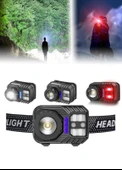PeakStar PS-571 Sensörlü XPG COB LED USB Şarj Edilebilir Lityum Pilli Zoomlu Kafa Feneri - 6