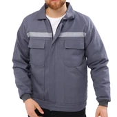 Gabardin Gri Mont İç Astarı Kapitoneli - 1