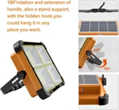 Powerdex PD-6060 LED Güneş Enerjili Şarj Edilebilir Çalışma Lambası 100W thumbnail 5