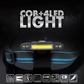 Watton WT-606 COB LED + 4LED 100 Lümen USB Şarjlı Şapka Feneri - 6
