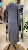 İNVEE MODAL ELBİSE KEMERLİ GRİ 6958 - 2