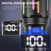 PeakStar PS-9954 30W Zoomlu Led Powerbank Özellikli Şarjlı Profesyonel El Feneri thumbnail 3