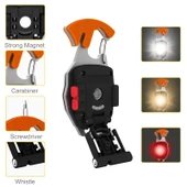 Wison WS-5050 Çok Fonksiyonlu Tornavida Düdük Şişe Açacağı Ateş Yakıcı Mıknatıslı Type-C Şarjlı Anahtarlık Fener thumbnail 5