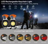 Wison WS-5050 Çok Fonksiyonlu Tornavida Düdük Şişe Açacağı Ateş Yakıcı Mıknatıslı Type-C Şarjlı Anahtarlık Fener thumbnail 4