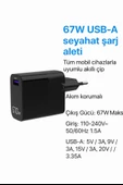 ÜSKÜDAR İLETİŞİM 67W  LED Ekranlı Hızlı Şarj Adaptörü PD USB A Seyahat Boyutu thumbnail 2