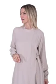 İNVEE MODAL ELBİSE KEMERLİ KREM 6958 thumbnail 5