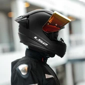 LS2 RAPID 2 R MAT SİYAH MOTOSİKLET KASKI IRIDIUM KIRMIZI VE ŞEFFAF VİZÖR + SPOİLER thumbnail 4