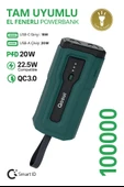 10000 mAh Powerbank El Fenerli Taşınabilir Hızlı Şarj Cihazı PD 22.5W QC3.0 Destekli - 1
