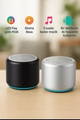 iPhone 15 Uyumlu Bluetooth Hoparlör Ekstra Bass, LED Işıklı, Taşınabilir Mini Hoparlör - 3