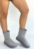 Pabucmarketi Gri Süet Kadın Düz Bot thumbnail 3