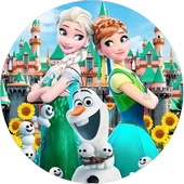 Yenilebilir Yuvarlak Pasta Resim Baskısı 20 cm Şekerli Kağıt Frozen Temalı 18 - 1