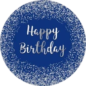 Yenilebilir Yuvarlak Pasta Resim Baskısı 20 cm Şekerli Kağıt Happy Birthday Temalı 72 - 1