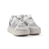 Kadın Buz Gri Simli Sneaker Hafif Ortopedik Günlük Spor Ayakkabı - 6