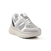 Kadın Buz Gri Simli Sneaker Hafif Ortopedik Günlük Spor Ayakkabı - 2