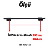 Boyut Siyah Metal 256 mm Uzun Dolap Kulpları Mutfak Çekmece Kulbu Kapak Kulbu Mobilya Kolu Aksesuarı thumbnail 2