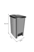 40 lt Slim Pedallı Plastik Çöp Kovası Siyah Kapaklı thumbnail 2