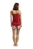 Arnetta Kadın Kırmızı Askılı Şortlu Pijama Takım 3264 thumbnail 3