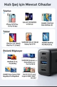 65W PD Hızlı Şarj Adaptörü USB-C 60W + USB-A 5W 4K 60Hz Ekran Yansıtma Destekli - 6