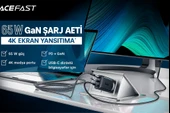 65W PD Hızlı Şarj Adaptörü USB-C 60W + USB-A 5W 4K 60Hz Ekran Yansıtma Destekli - 4