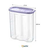 BUFFER® 2 Kapaklı Ölçekli Erzak Kuru Gıda Saklama Kutusu Kabı 2,4 Litre-SA940 - 8