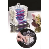 BUFFER® Şeffaf Kapaklı Kulak Temizleme Çubuğu Organizatörü Saklama Kutusu - 4