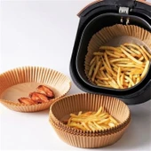 50 Adet Air Fryer Pişirme Kağıdı Tek Kullanımlık Hava Fritöz Yağ Geçirmez Yapışmaz Tabak Model - 4
