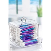BUFFER® Şeffaf Kapaklı Kulak Temizleme Çubuğu Organizatörü Saklama Kutusu - 5