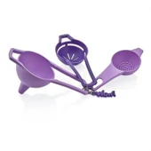 BUFFER® Pratik Yumurta Süzgeci Mini Süzgeç Huni Seti Hepsi Bir Arada - 3