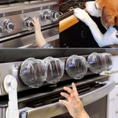 BUFFER® Isıya Dayanıklı Plastik Ocak Düğme Koruyucu Düğme Kilidi Emniyet Düzeneği - 5