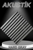 Hard Gri Akustik Panel 3mm Keçe ve 8mm Mdflam Pinterest Salon Ofis Duvar Paneli 50X50cm 1 Adet - 1