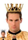 Altın Renk Çocuk ve Yetişkin Uyumlu Kral Tacı - 1