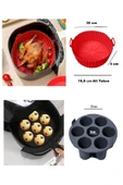 2'li Airfryer Silikon 7 Gözlü Hava Firitözü Muffin Çörek Kek Kalıbı - 1