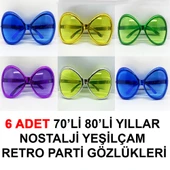 70li 80li Yıllar Nostalji Yeşilçam Retro Parti Gözlükleri 6 Adet - 1