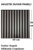 Hard Gri Akustik Panel 3mm Keçe ve 8mm Mdflam Pinterest Salon Ofis Duvar Paneli 50X50cm 1 Adet - 2