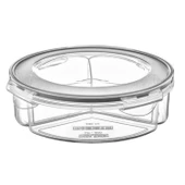 BUFFER® 3 Bölmeli Sızdırmaz Contalı Kilitli Kapaklı 1,35 Litre yuvarlak Erzak Saklama Kabı LC-500 - 1