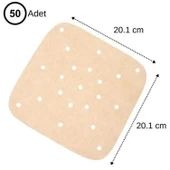 50 Adet Air Fryer Pişirme Kağıdı Tek Kullanımlık Hava Fritöz Yapışmaz Yağlı Kağıt Delikli Model - 6