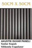 Hard Gri Akustik Panel 3mm Keçe ve 8mm Mdflam Pinterest Salon Ofis Duvar Paneli 50X50cm 1 Adet - 3