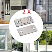 Buffer® 2 Çift Çok Amaçlı Kapı Kapak Dolap Çekmece Mobilya Durdurucu Kapatıcı Mıknatıslar - 2