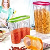 BUFFER® 2 Kapaklı Ölçekli Erzak Kuru Gıda Saklama Kutusu Kabı - 1,7 Litre - SA935 - 2