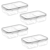 BUFFER® 2 Bölmeli 1+1 Litre Kilitli Kapaklı Erzak Saklama Kabı LC-525 - 6