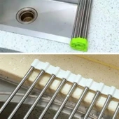 BUFFER® Evye Üstü Katlanır Nihale Paslanmaz Çelik Pratik Sebze Meyve Bulaşık Kurutma Süzgeci - 4