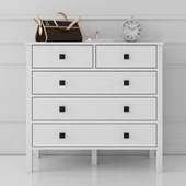 Hunerika Ancona 5 çekmeceli şifonyer-Wood Beyaz-Minifiks Bağlantılı - 2