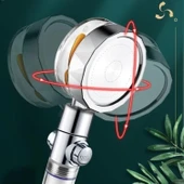 BUFFER® Turbo Pervaneli ve Filtreli Su Tasarruflu 360 Derece Dönebilen Tazyikli Duş Başlığı - 6