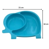 BUFFER® Bebek ve Çocuk için Sevimli Fil Model Desenli Yemek Bebek Mama Kabı Bölmeli Tabak - 7