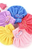 1 Adet Standart Mikrofiber Lastikli Banyo Saç Bonesi Havlusu - 3